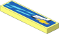 Tile  1 x  4 with Chevrolet Logo, Light Blue Quads and White "5" on Blue Background Right Sticker
