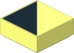 Tile  1 x  1 with Black Triangle Pattern