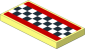 Tile  2 x  4 with Chequered Stripe on Red Background Sticker