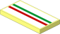 Tile  2 x  4 with Tricolor Stripe on White Background Sticker