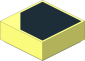 Tile  1 x  1 with Black Surface with Cut Corner Pattern
