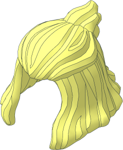 Minifig Hair Female Mid-Length with High Bun