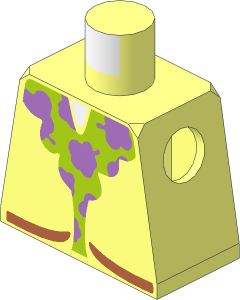 Minifig Torso with Jacket with Lime and Medium Lavender Fluffy Trim Pattern