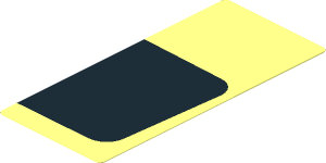 Sticker  4.0 x  1.8 with Black Rounded Square Right Half