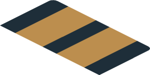 ~Sticker  1.8 x  4.0 with Black Square and Gold Stripes on Black Background - First Face