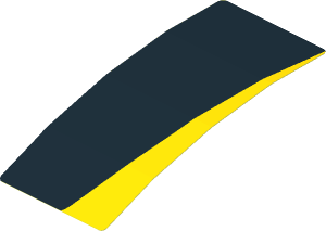 Sticker  4.0 x  1.8 with Black Arch on Yellow Background Right (Formed)