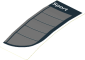 Sticker  1.8 x  4 with Dark Grey Rear Windshield with Black Air Vents and White "Sport" Text on White Face (Formed)