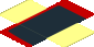 Sticker  4 x  1.8 with Black Trapezoid on Red Background Left