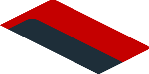 ~Sticker  4 x  1.8 with Black Trapezoid on Red Background Left - First Face