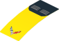 Sticker  4.0 x  1.8 with Chevrolet Corvette Z06-C7 Logo on Yellow Background and Dark Grey Air Vents on Black Background (Formed)