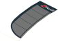Sticker  1.8 x  4 with Dark Grey Rear Windshield with Black Air Vents and White Audi Logo on White Face (Formed)