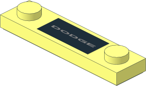 Plate  1 x  4 with Two Studs with "DODGE" Logo Sticker