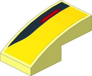 Slope Brick Curved  2 x  1 with Bumper Reflector Right Sticker