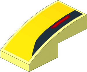 Slope Brick Curved  2 x  1 with Bumper Reflector Left Sticker