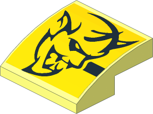 Slope Brick Curved  2 x  2 x  0.667 with Dodge Demon Logo Right Sticker