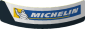 Sticker  0.8 x  3.0 with Michelin Logo in White Trapezoid on Black Background Left (Formed)