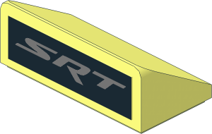 Slope Brick Curved  2 x  4 with Silver Dodge "SRT" Logo Sticker