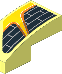 Slope Brick Curved  2 x  1 with Cutout Right with Front Spoiler Left Sticker