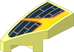 Slope Brick Curved  2 x  1 with Cutout Left with Front Spoiler Right Sticker