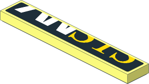 Tile  1 x  6 with Lower Part of ANSYS Logo on Black Background Sticker