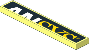 Tile  1 x  6 with Upper Part of ANSYS Logo on Black Background Sticker