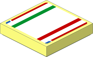 Tile  2 x  2 with Tricolor Stripe on Red Background Sticker