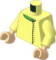 Minifig Torso with Arms and Hands with Jacket with Side Closure and Black Buttons over Bright Green Shirt Pattern