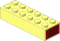Brick  2 x  6 with Three Black Air Vent on Red Background Sticker on Both Sides