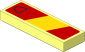 Tile  1 x  3 with Black Air Vent and Yellow Stripe on Red Background Right Sticker