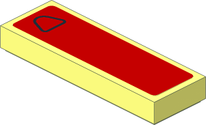 Tile  1 x  3 with Black Air Vent on Red Background Left Sticker