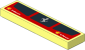 Tile  1 x  4 with Three Black Air Vents and Grey Horse on Red Background Sticker