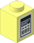 Brick  1 x  1 with Black Gas Indicators on White Background Sticker
