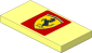 Tile  2 x  4 with Ferrari Rounded Badge on Red Background Sticker