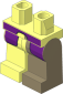 Minifig Hips and Legs with Long Dark Purple Vest with Dark Tan Leg Pattern