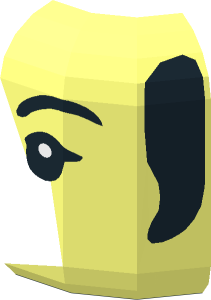 ~Minifig Head with Black Eyebrows and Sideburns Half Face Pattern
