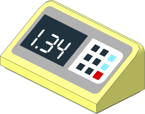Slope Brick 31  1 x  2 x  0.667 with "1.34" and Keypad Sticker