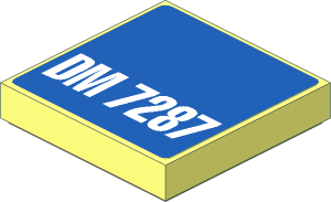 Tile  2 x  2 with White "DM 7287" on Blue Background
