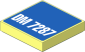Tile  2 x  2 with White "DM 7287" on Blue Background