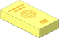 Tile  1 x  2 with Gold Passport Pattern