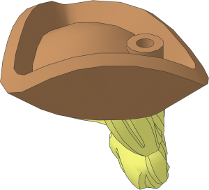 Minifig Hat Tricorne Medium Nougat with Long Hair with Ponytail