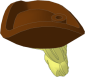 Minifig Hat Tricorne Reddish Brown with Long Hair with Ponytail