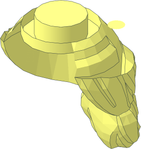~Minifig Hat Tricorne with Dual Moulded Long Hair with Ponytail - Hair
