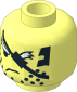 Minifig Head with Eye Patch, White Eybrows, Black Stubble and Frown Pattern