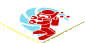 Sticker  1.8 x  1.7 with Red Diver on Sky Blue Wave Pattern