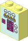 Brick  1 x  2 x  2 with Gauges, Toggle Switches and Buttons on Light Aqua Background Pattern