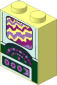 Brick  1 x  2 x  2 with Magenta and Medium Lavender Screen, Buttons and Stars on Light Aqua and Dark Green Panels Pattern