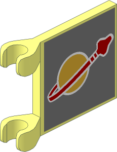 Flag  2 x  2 with with Classic Space Logo on Both Sides Pattern