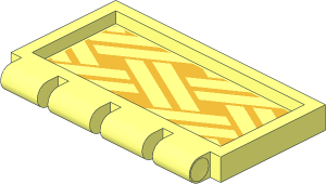 Hinge Tile  2 x  4 with Metallic Gold Lattice Sticker on Bottom