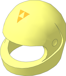 Minifig Helmet Standard with Metallic Gold Blacktron I Logo Pattern
