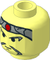 Minifig Head with Light Gray Bandana, Red Dot and Moustache Pattern